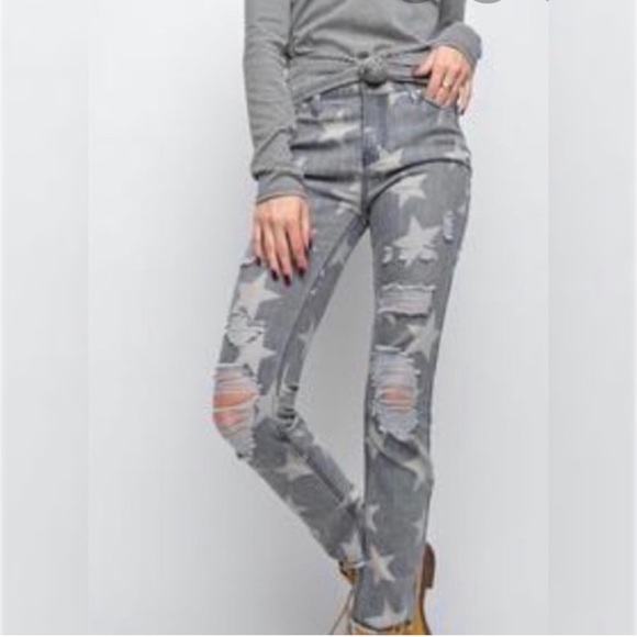 easel Jeans Easel Distressed Star Jeans Poshmark